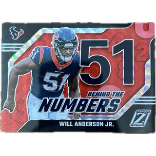 2023 Panini Zenith Behind the Numbers Red Will Anderson Jr.