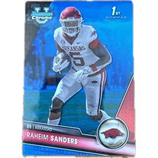 2023 Bowman University Chrome Blue Refractor Raheim Sanders /199